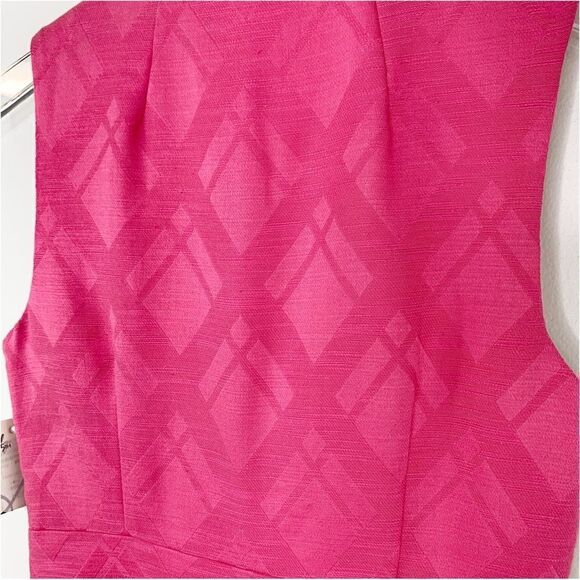 Milly New York Danielle Pink Ruffle Front‎ Belted Sheath Sz 0 - Picture 6 of 15